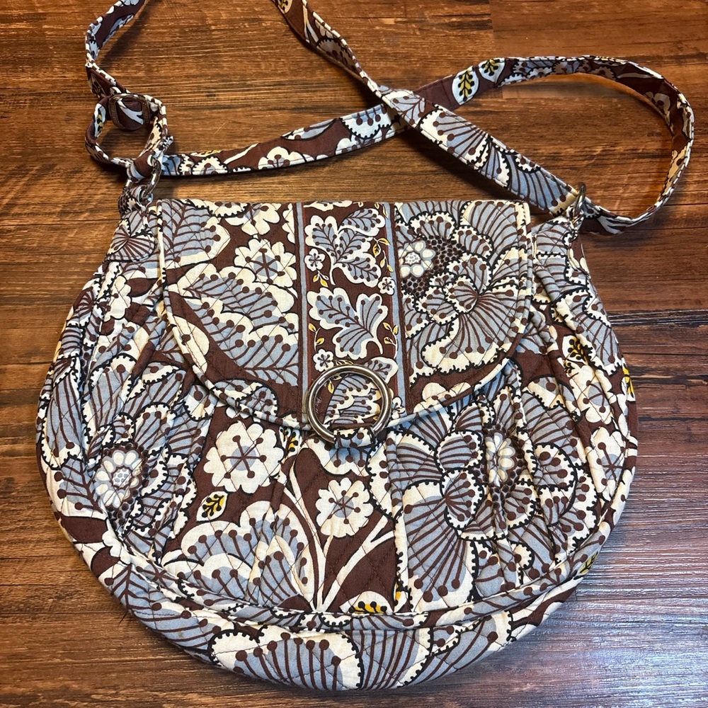 Vera Bradley Slate Blooms Pattern Hobo Style